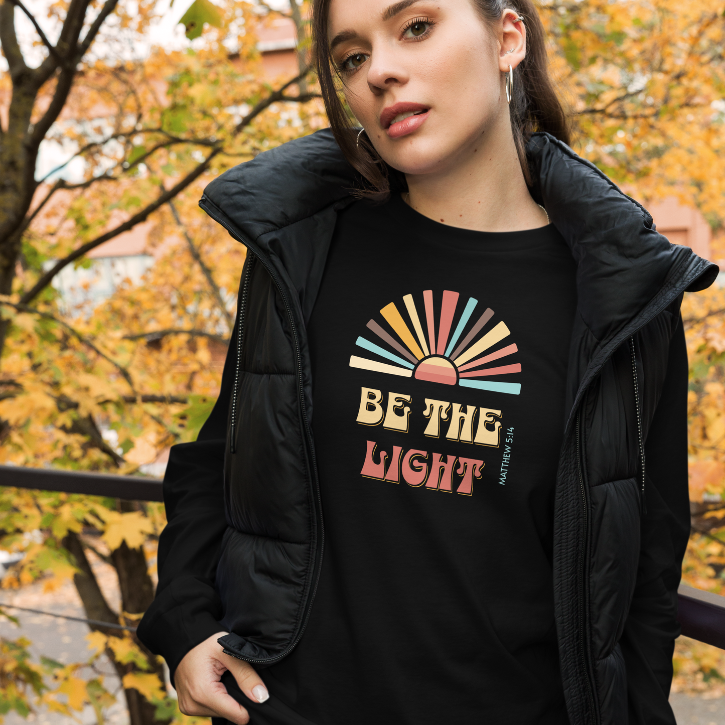 T-shirt Unisexe à Manches Longues " BE THE LIGHT "