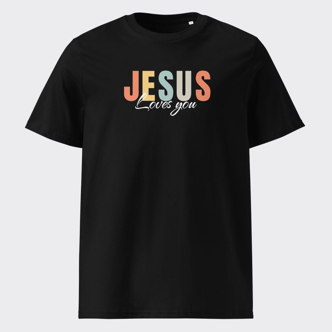 T-shirt unisexe en coton "JESUS LOVES YOU"