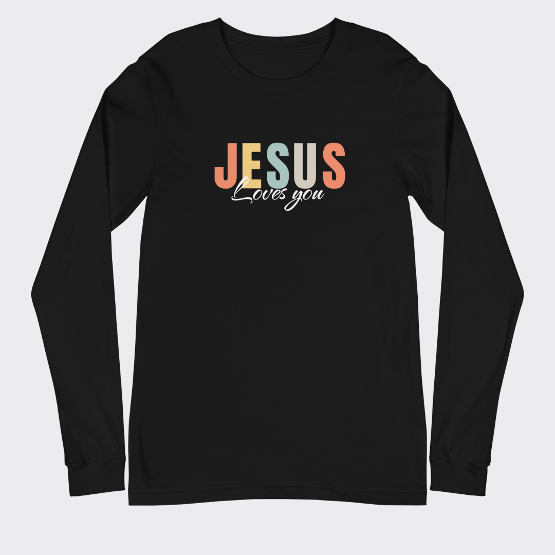 T-shirt Unisexe à Manches Longues  "JESUS LOVES YOU"