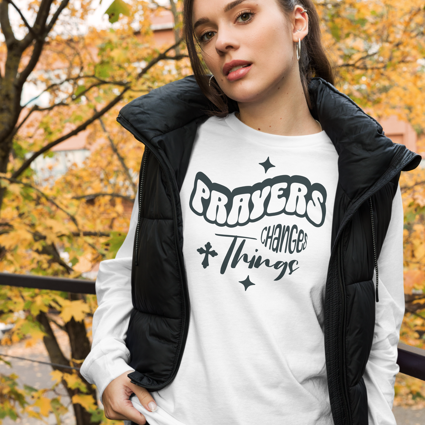 T-shirt Unisexe à Manches Longues "PRAYERS CHANGES THINHS"