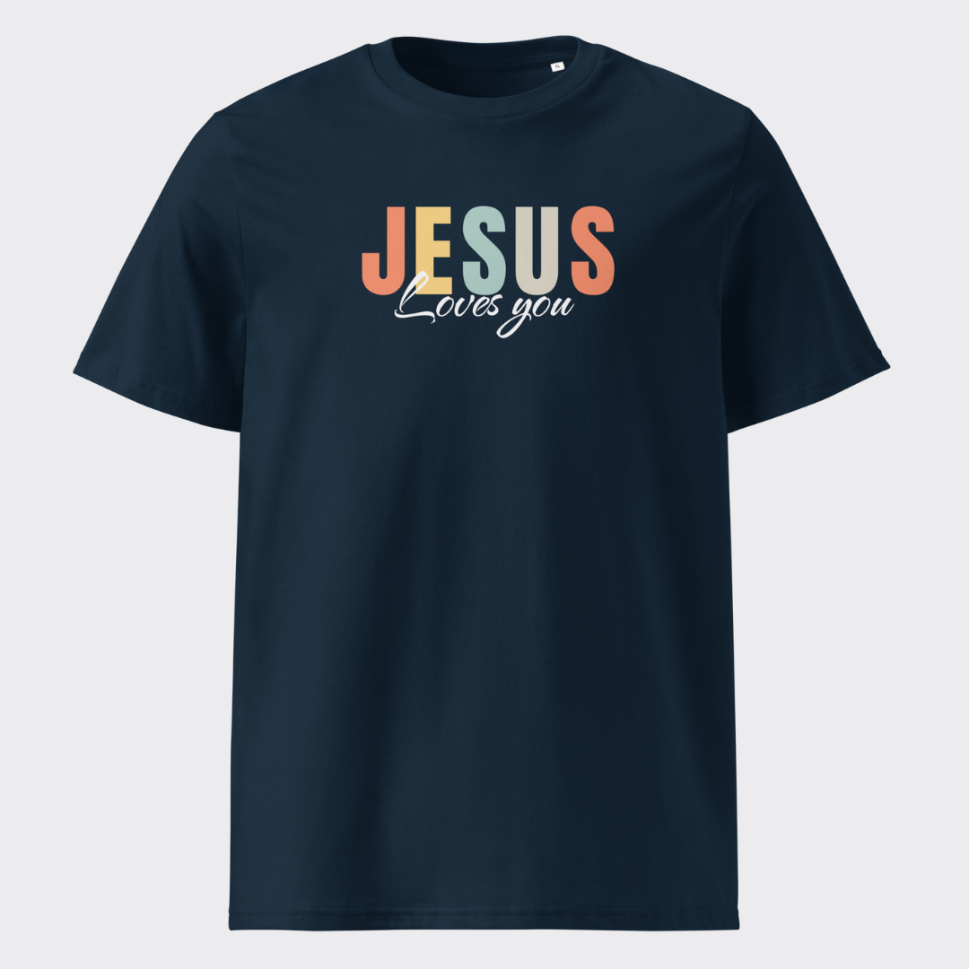 T-shirt unisexe en coton "JESUS LOVES YOU"