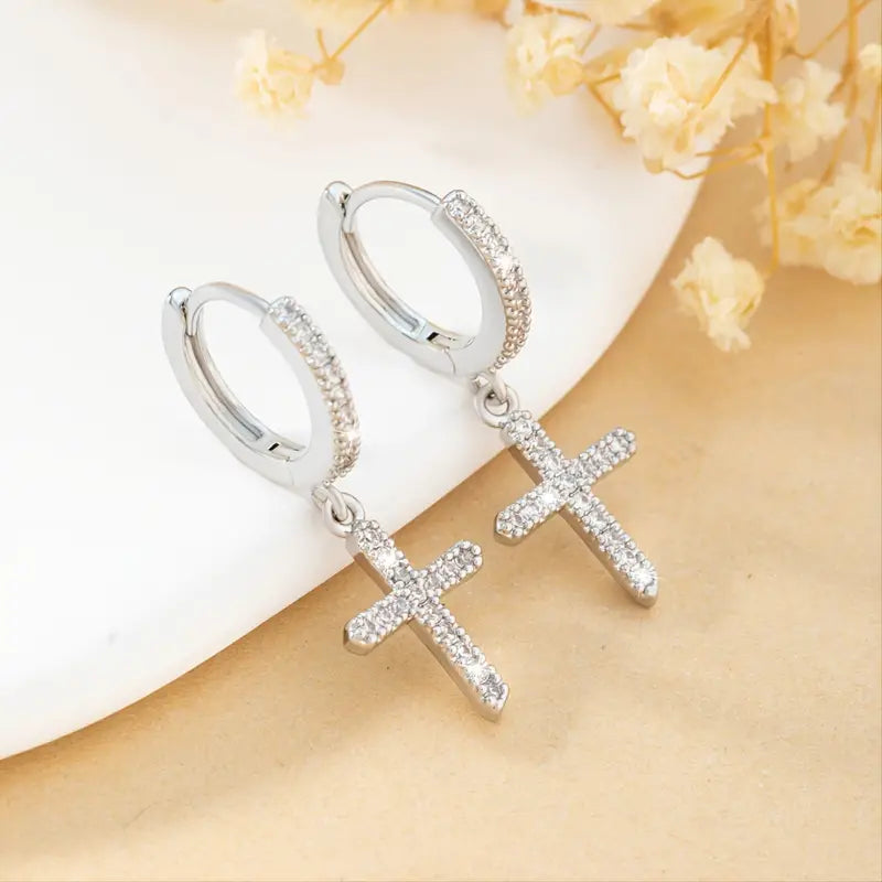 Boucles d'Oreilles avec Croix