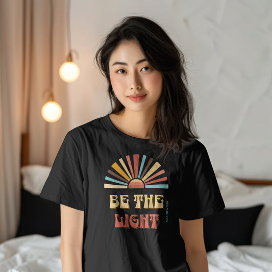 T-shirt unisexe en coton "BE THE LIGHT"